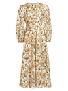 Chintz Floral Linen Midi-Dress front
