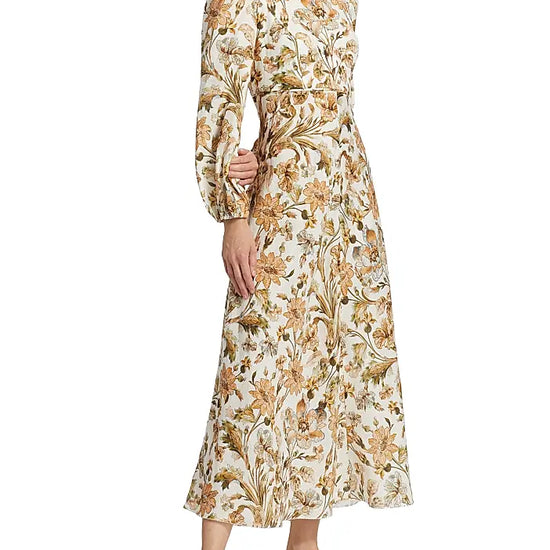 Chintz Floral Linen Midi-Dress side