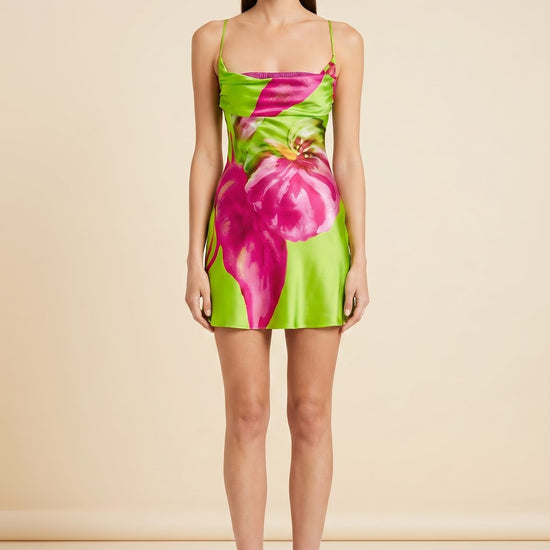 Azura Silk Dress — on model