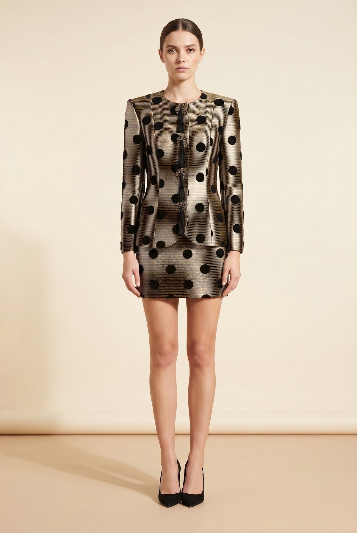 Evenings by Raul Blanco Evenings by Raul Blanco Vintage Polka Dot Suit Set - view 2