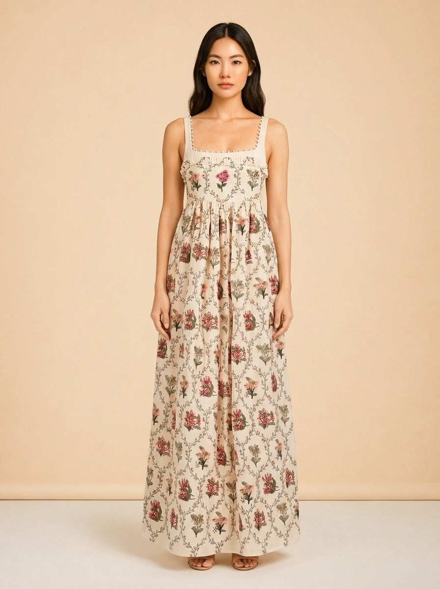 Barbara Orquidea Embellished Maxi Dress by Agua by Agua Bendita
