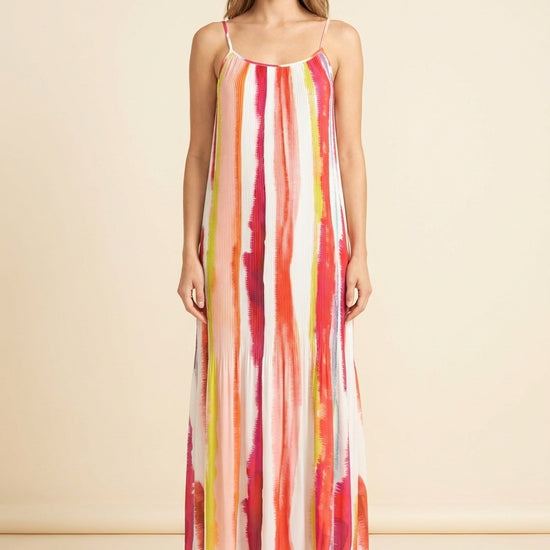 Bon Voyage Print Maxi Dress — on model
