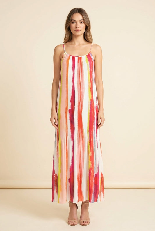 Bon Voyage Print Maxi Dress — on model