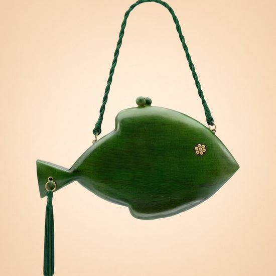 Carved Wooden Fish Clutch by Simon Miller