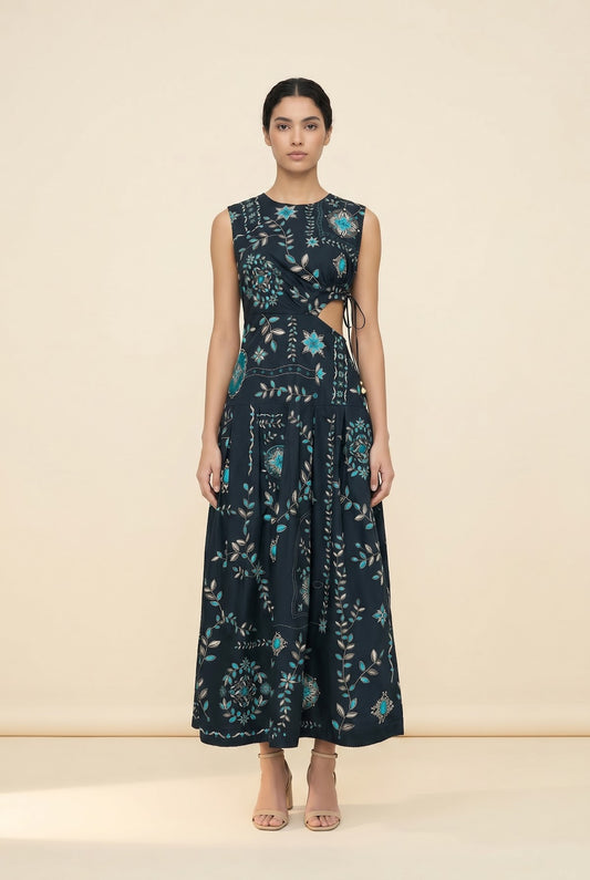 Otoño Relicario Cutout Sleeveless Midi Dress - view 3