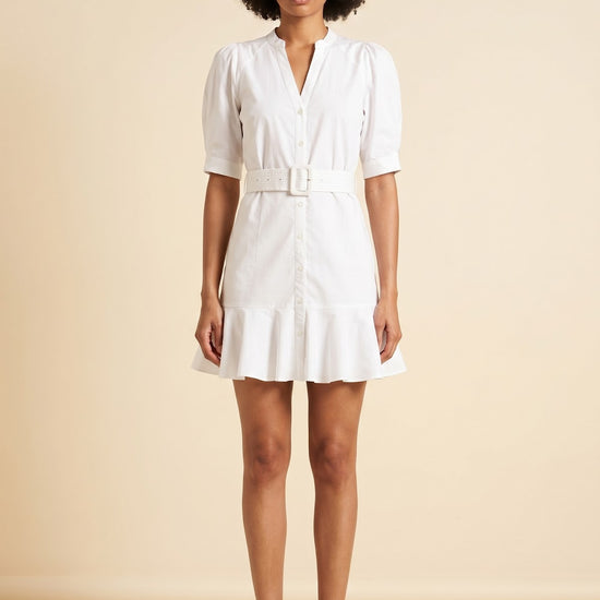 Molly Mini Shirt Dress — on model
