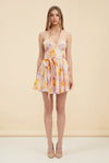 Malia Floral Corset Strapless Minidress — on model