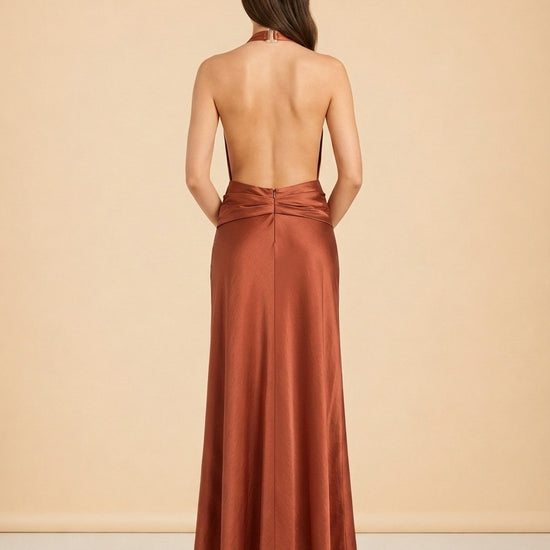 Francesca Open-Back Satin Dress by Arcina Ori