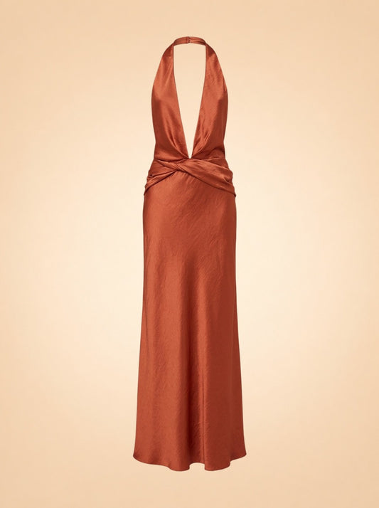 Francesca Open-Back Satin Dress by Arcina Ori