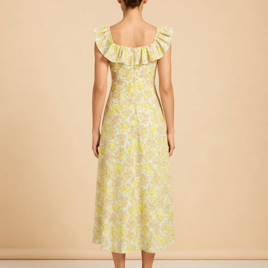 Goldie Ruffle Neck Midi Dress by Zimmermann