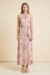 Annie Silk Halter Dress — on model