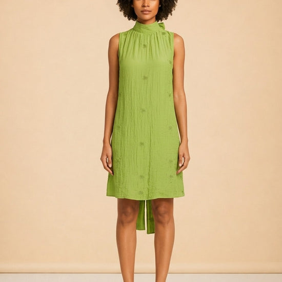 Albee Tie-Neck Mini Dress by Staud