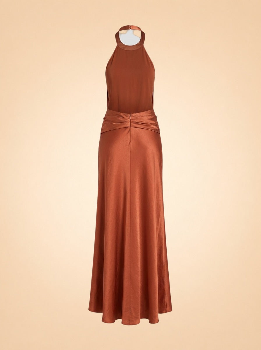 Francesca Open-Back Satin Dress by Arcina Ori