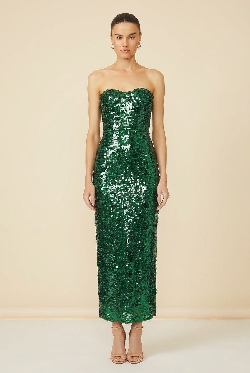 Monique Strapless Dress — on model