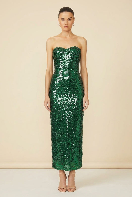 Monique Strapless Dress — on model