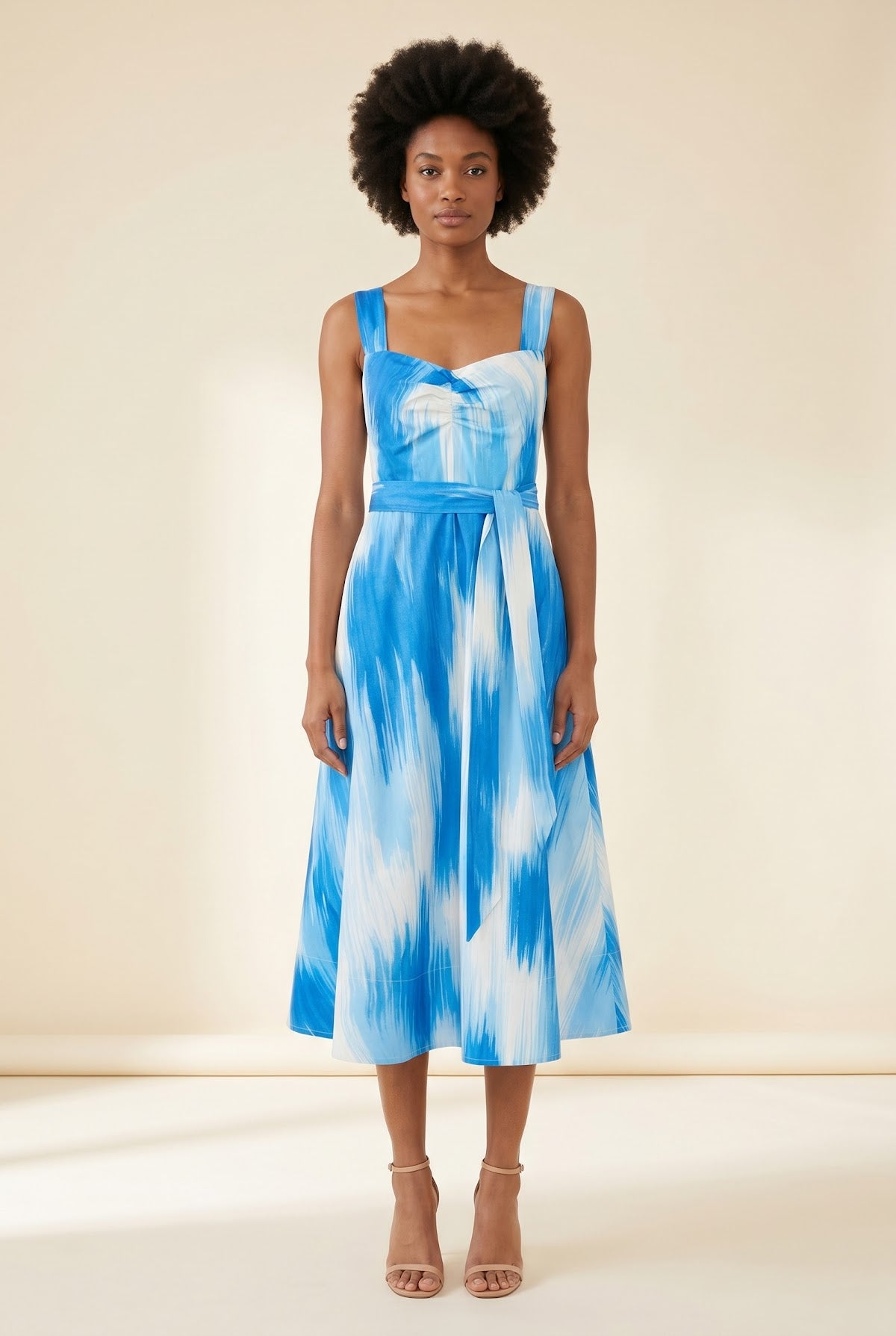 Jayden Dress in Printed Poplin — on model