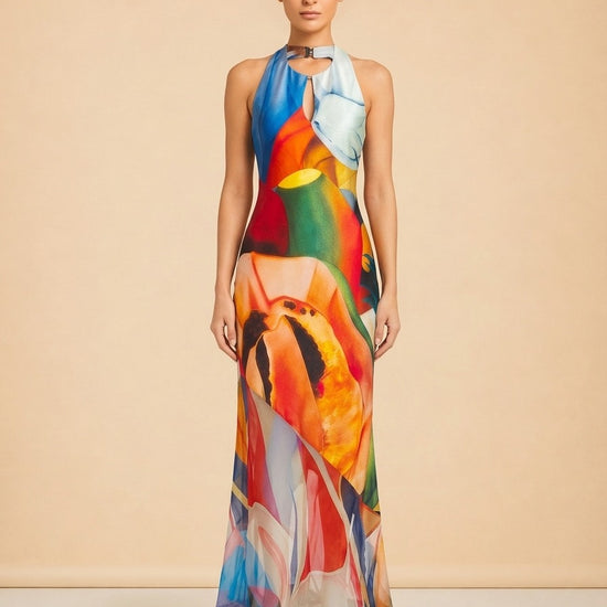 Salpicon Long Silk Dress