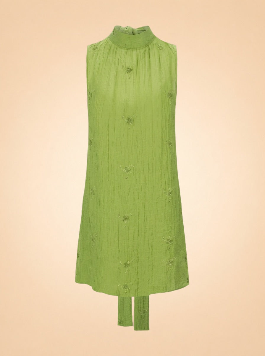 Albee Tie-Neck Mini Dress by Staud