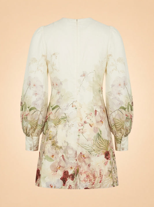 Dancer Hummingbird Ivory Linen Mini Dress by Zimmermann