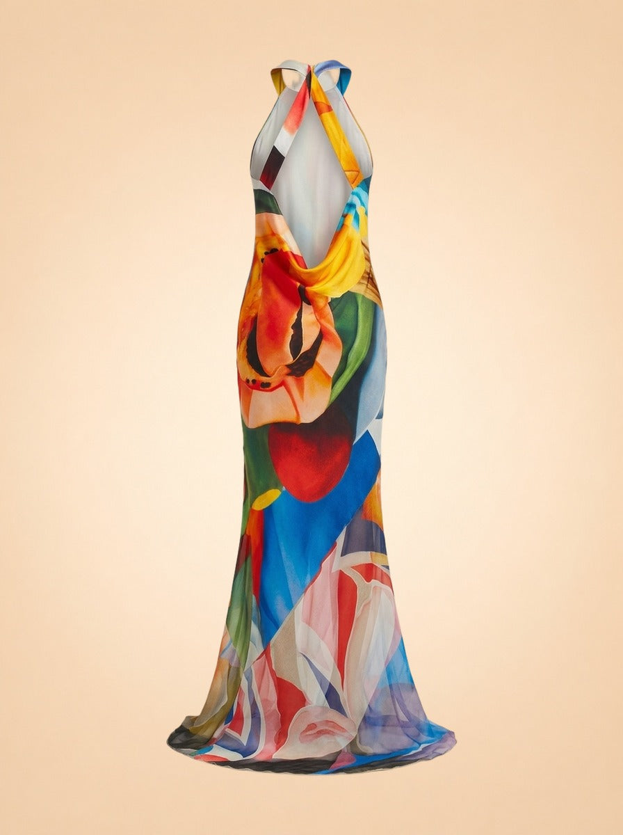 Salpicon Long Silk Dress