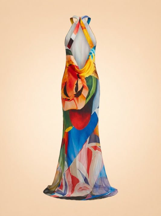 Salpicon Long Silk Dress