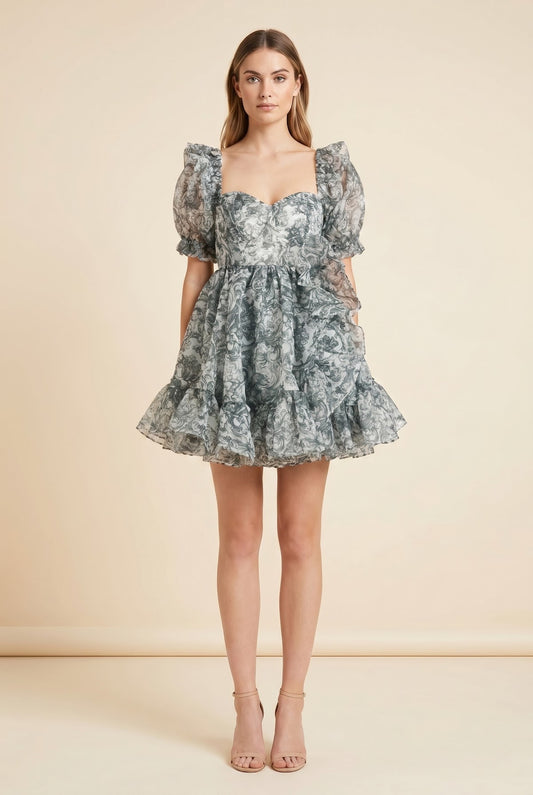 Bebe Bloom Heritage Dress — back view