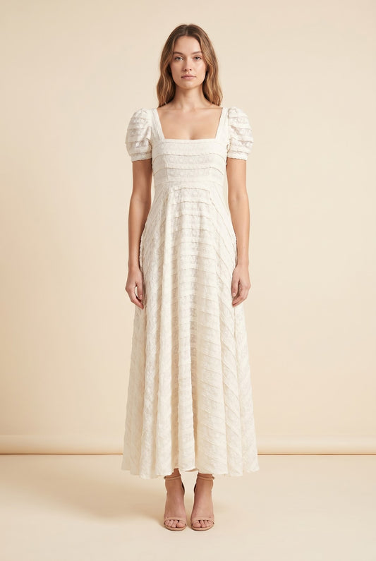 Ryan Catalina Lace Maxi Dress — on model