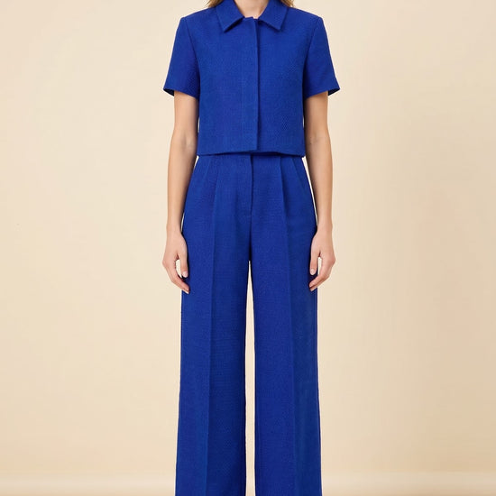 Alistair Top & Pants in Bright Blue — on model