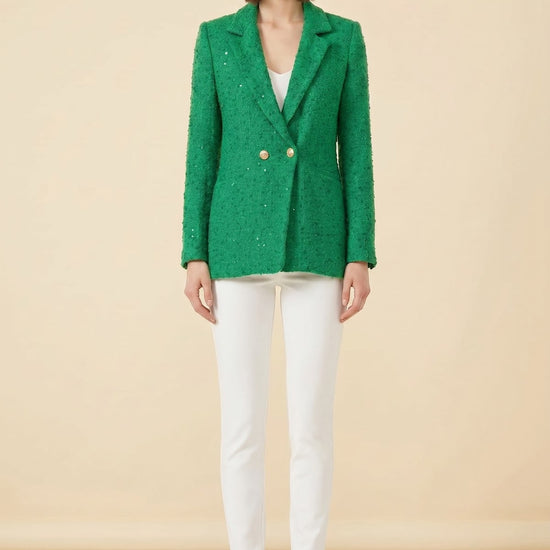 Green Blazer — on model