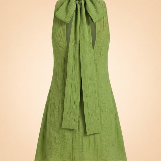 Albee Tie-Neck Mini Dress by Staud