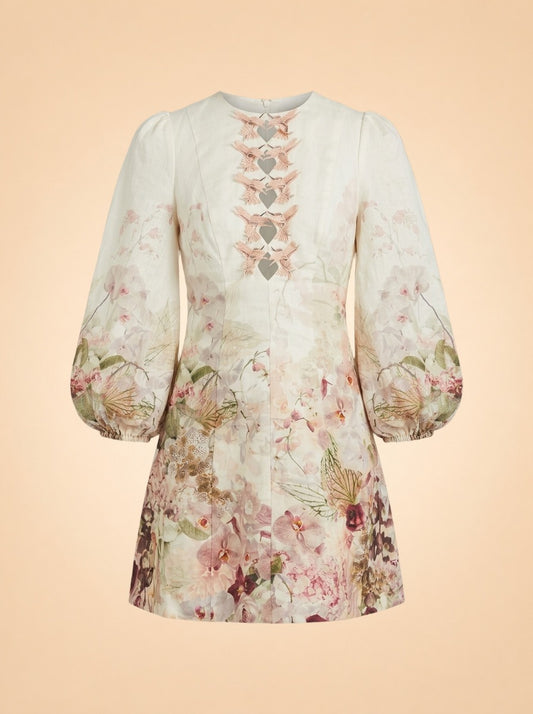 Dancer Hummingbird Ivory Linen Mini Dress by Zimmermann