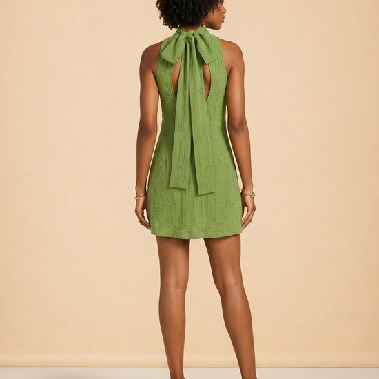 Albee Tie-Neck Mini Dress by Staud
