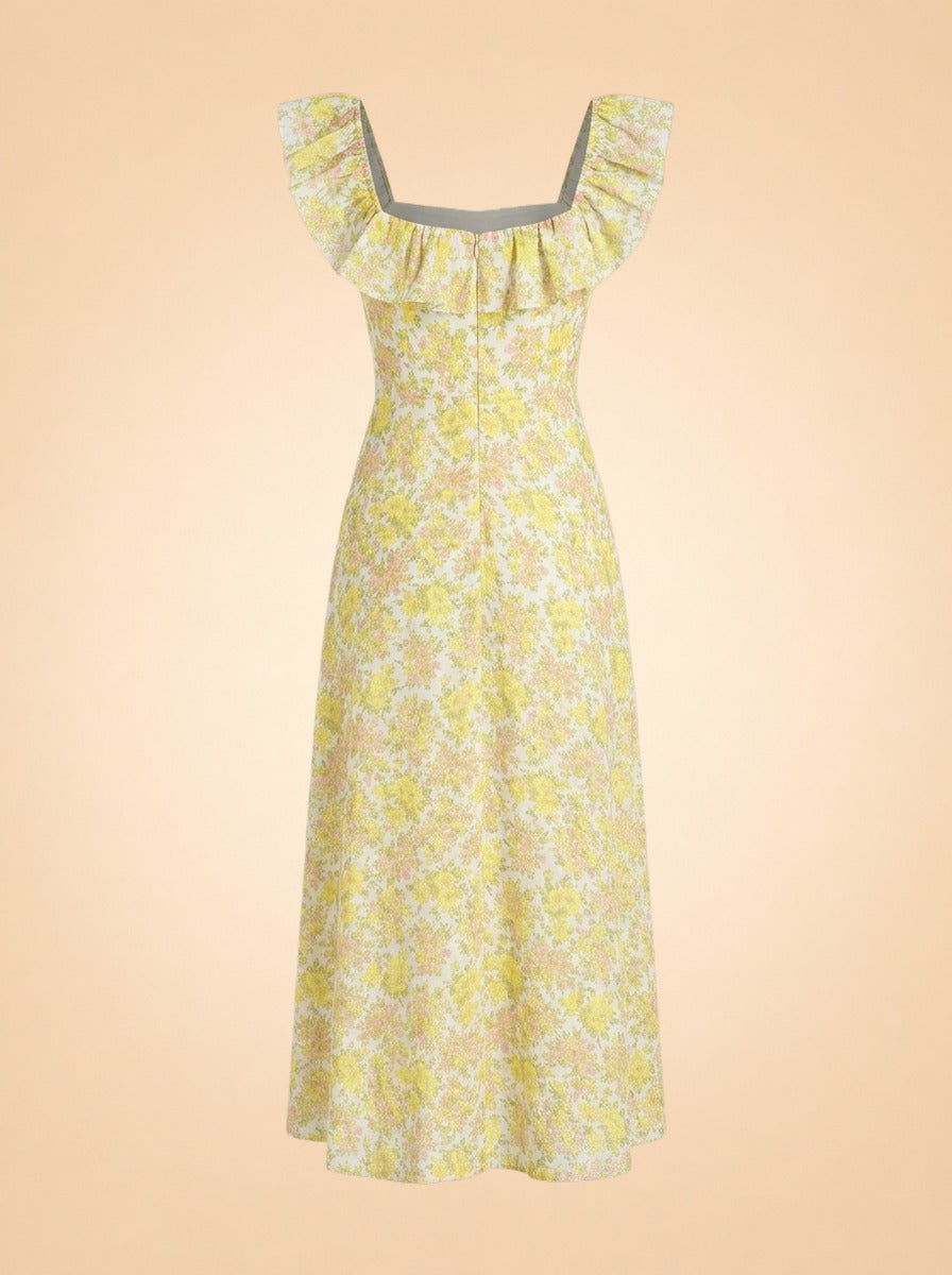 Goldie Ruffle Neck Midi Dress by Zimmermann
