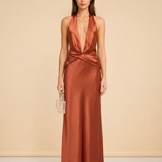 Francesca Open-Back Satin Dress by Arcina Ori