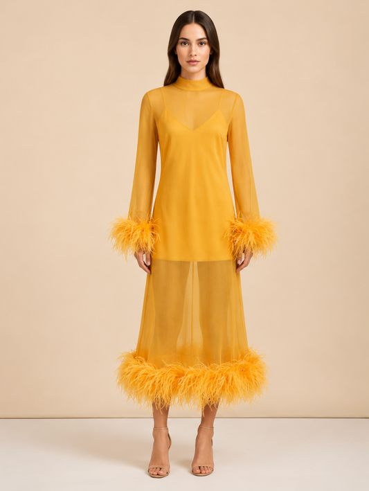 Taller Marmo Gina Venti Midi Dress yellow front