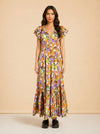 Abstract Floral-Print Midi