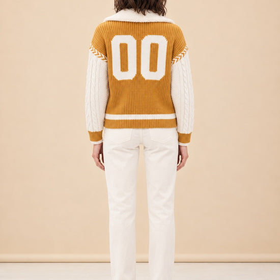 All-Star Gold Varsity Sweater model_back