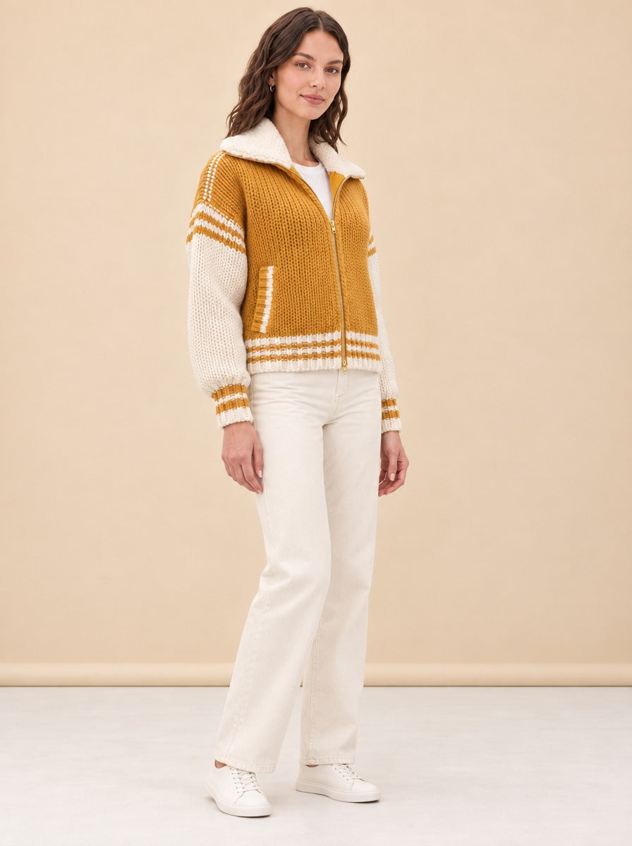 All-Star Gold Varsity Sweater model_front_2