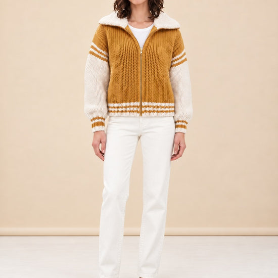All-Star Gold Varsity Sweater model_front