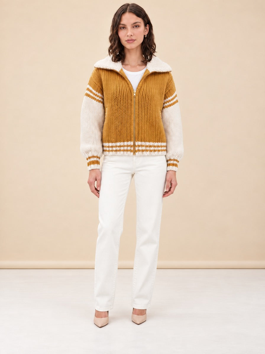 All-Star Gold Varsity Sweater model_front