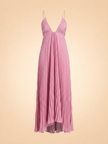 Angelina Pink Pleated Maxi ghost_front