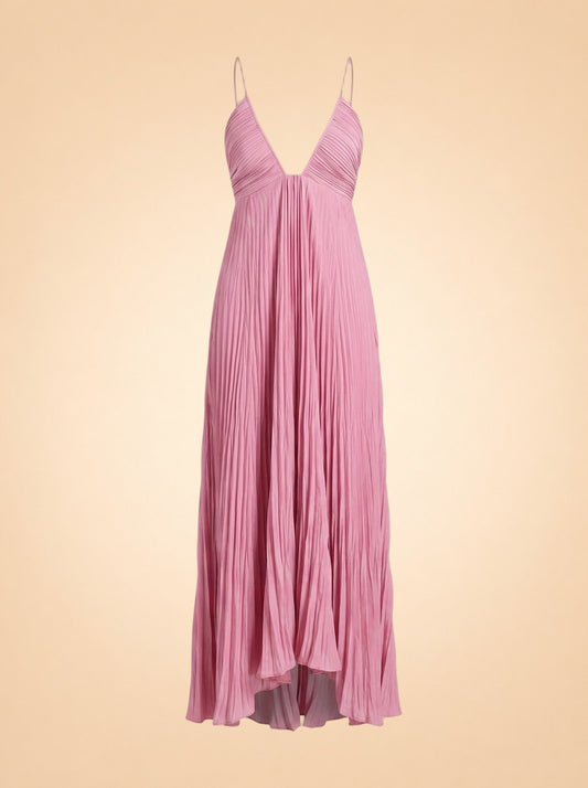 Angelina Pink Pleated Maxi ghost_front