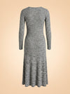 Heather Grey Ribbed Knit Midi Dress