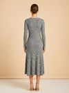 Heather Grey Ribbed Knit Midi Dress