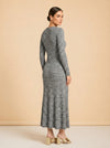 Heather Grey Ribbed Knit Midi Dress