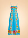 Annalisa Dress in Wildflower Aqua by Elizabeth James — front detail