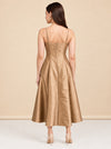 Aria Dupioni Strappy A-Line Maxi Dress — model back