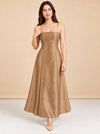 Aria Dupioni Strappy A-Line Maxi Dress — model front 3
