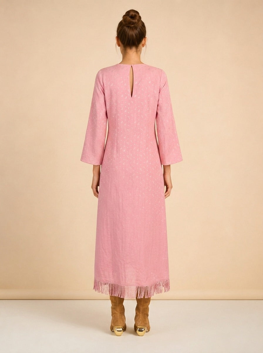 ARIANA DRESS IN RASPBERRY model_back