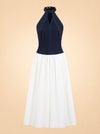 Ashwin Denim Cotton Midi Dress - Indigo Blue ghost_front